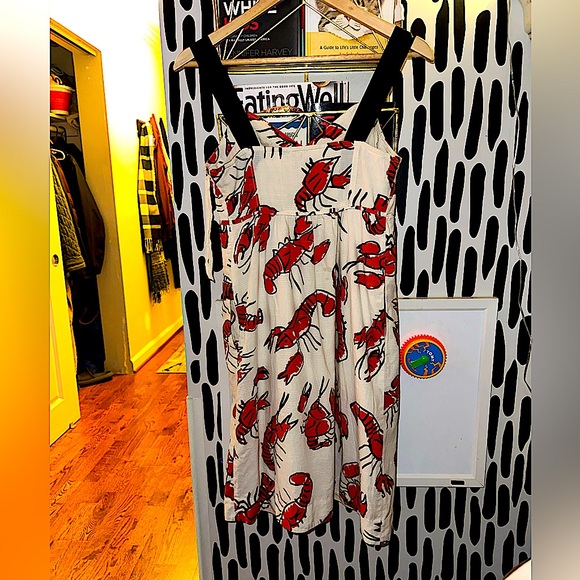 Anthropologie - Edme’ & Esyllte Salty Seas Lobster Print Cotton Dress - Size 4 - Picture 8 of 9